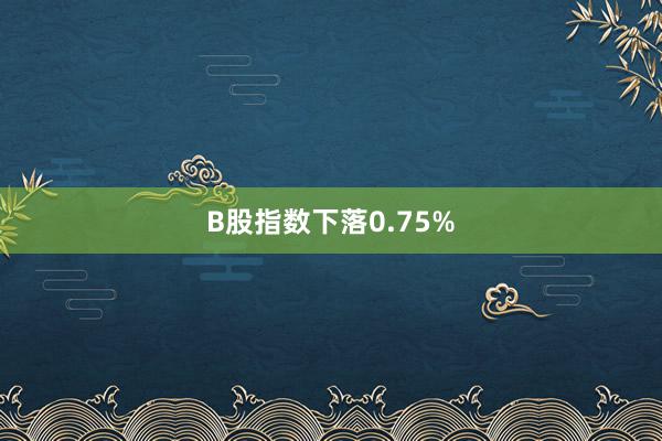   B股指数下落0.75%